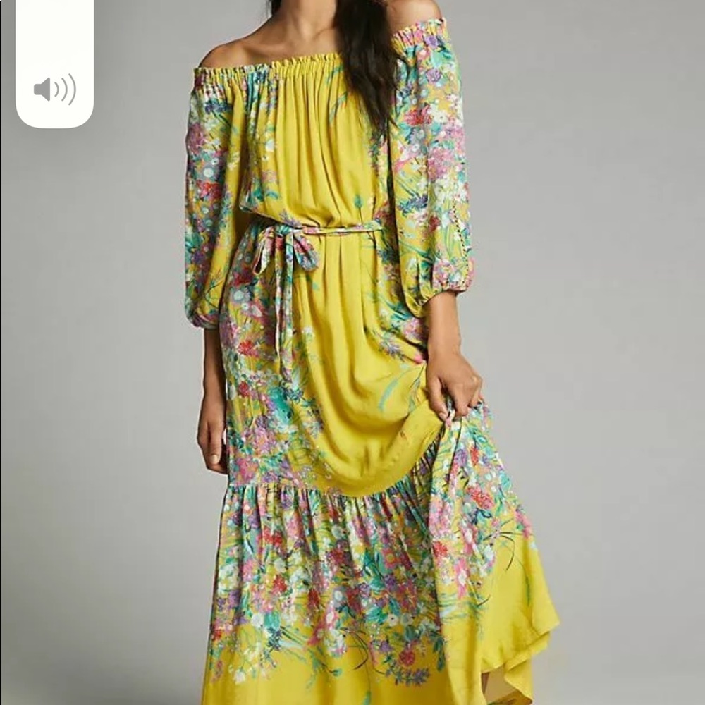 M Anthropologie Eliora Off Shoulder Maxi Dress